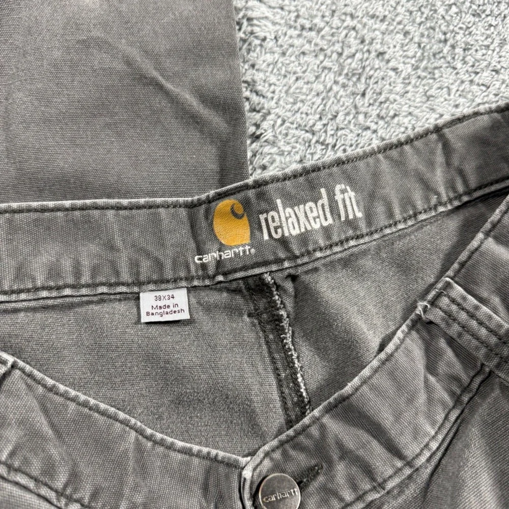 Carhartt Relaxed Fit Canvas Work Pants Nice Fade Phone Pocket  Mens 38x34‎
